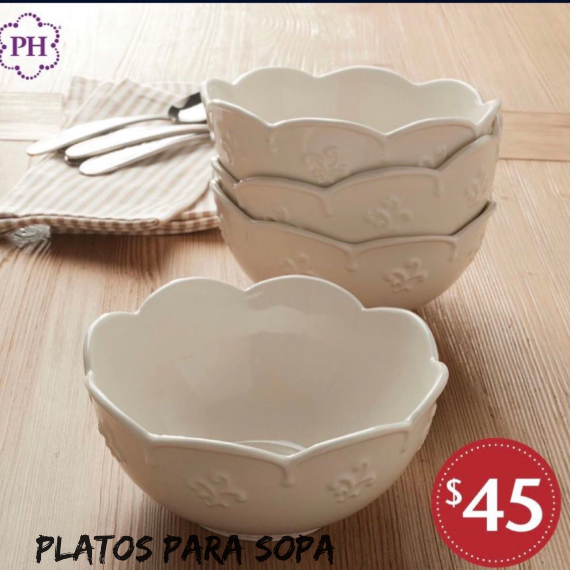 PRINCESS HOUSE JUEGO DE (4) PLATOS PARA SOPA MARBELLA NUEVOS