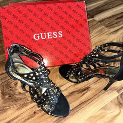 Guess Black Leather Booties