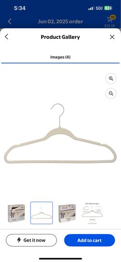 Velvet Beige Clothes Hanger, 30, Open box