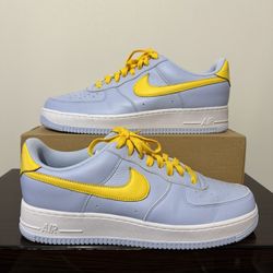 Nike Men's Size 12 Air Force 1 Low Blue Yellow Nike By You Shoes NBY DV3892-900