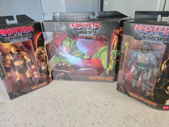 NEW Masters of the Universe Chronicles Figures - He-Man, Man-At-Arms , Battle Cat