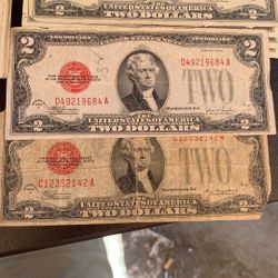 Lot Of Red Seal $2 Bills