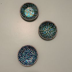 Glass Mosaic Plates 4 In Wide