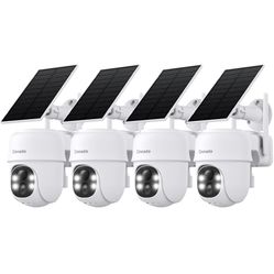 2K Cameras for Home Security-2.4G WiFi Outdoor Camera Wireless Solar/Battery Powered, 360° Viewing, Human Detection, Color Night Vision, Cloud/SD Stor