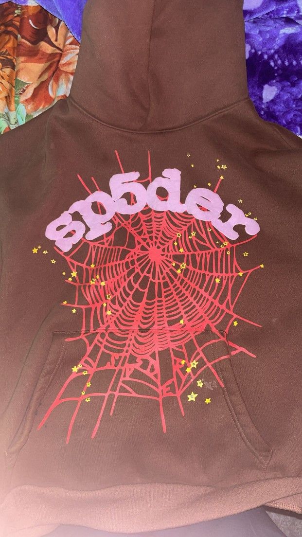 Spider Web Brown Hoodie