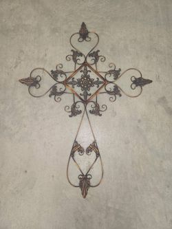 Large Cross Wrought Iron Indoor/Outdoor
