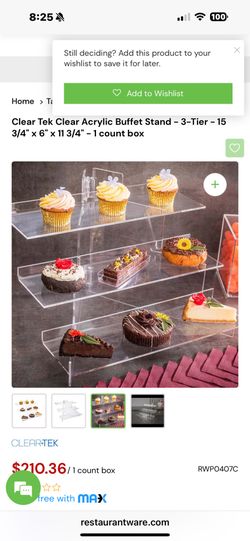 Acrylic Buffet Stand. NEW