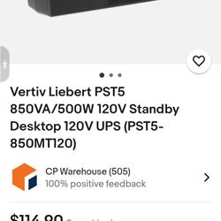 Vertiv Liebert Standby Desktop 120v Ups