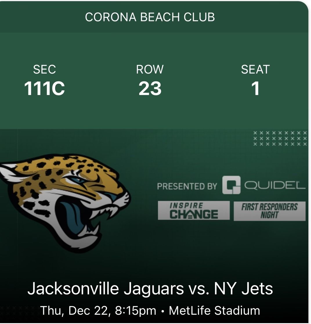 Tickets For Jacksonville Jaguars Vs New York Jets