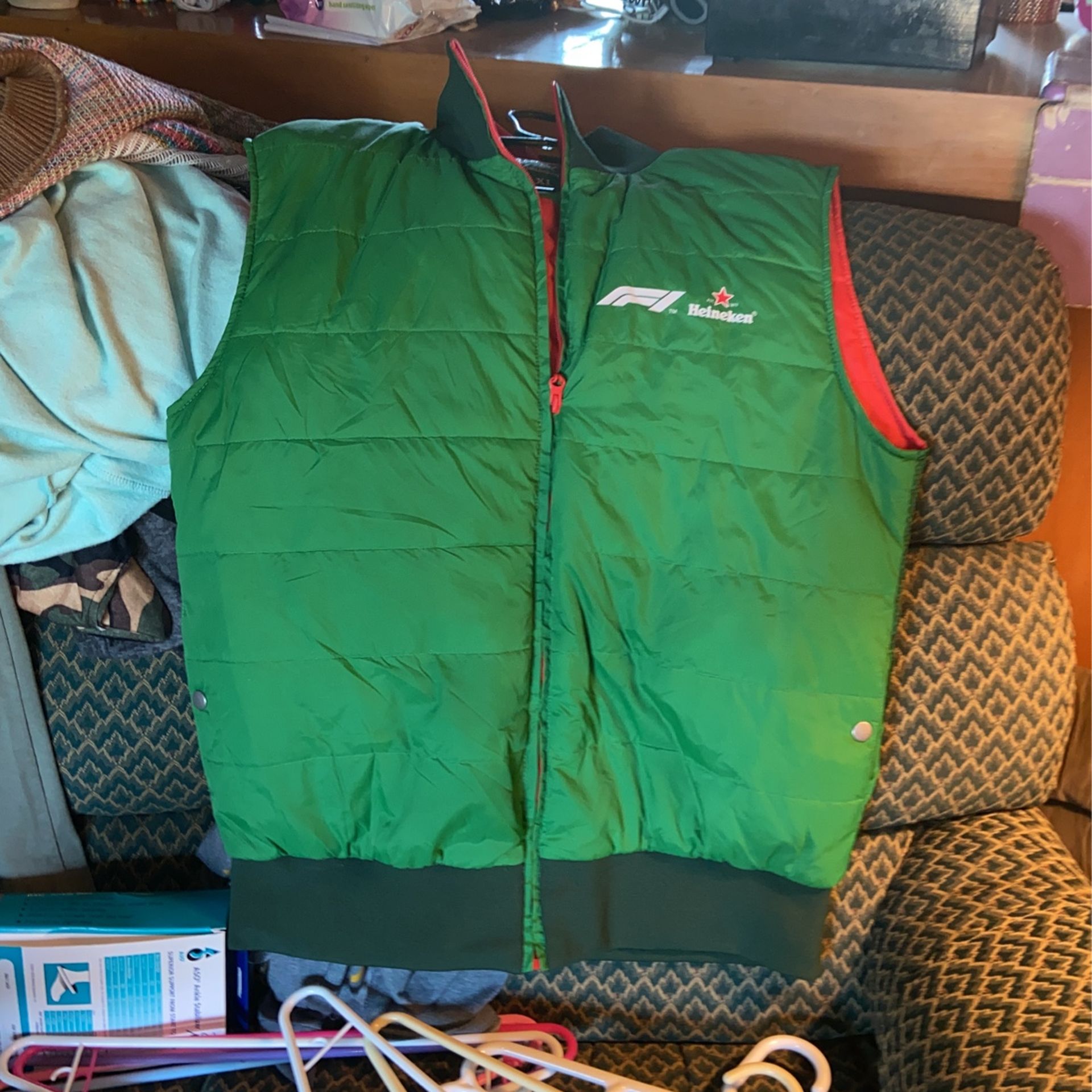 Heineken Formula One Puffer Vest Size Xl Like New