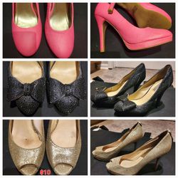 Womens Shoes(20+ pairs): Heels, Stilletos, Sandals ~Sizes 8 & 8.5