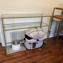 Gold Glass Console Table