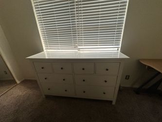 White IKEA HEMNES 8-drawer dresser