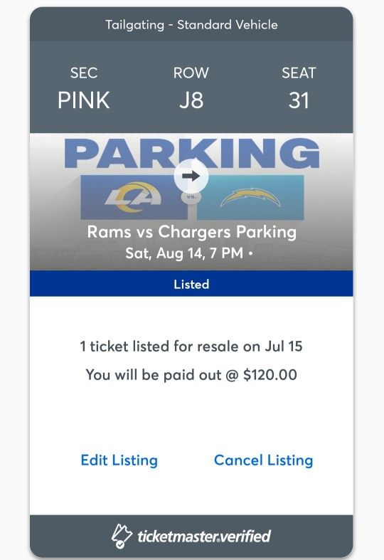 Rams Vs Chargers Tailgate Pink Lot Parking