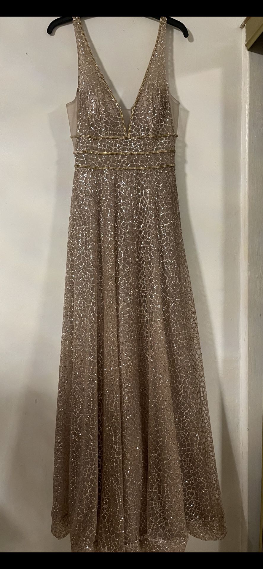 Vestido De Fiesta Talla S Color Dorado