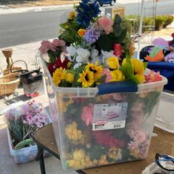 Hold Box Of Artificial Flowers 