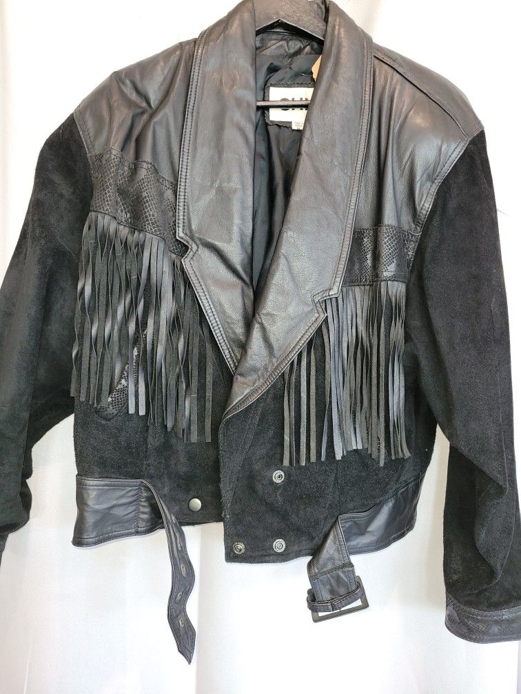 Vintage Suede & Leather Jacket By CHIA, Size M
