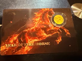 rare!low CERT #103🔥Year of Fire Horse Commemorative Gold Coin Card