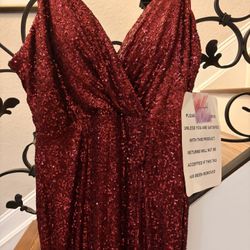 Red Sequin Gown — Size M (ChicWish) 