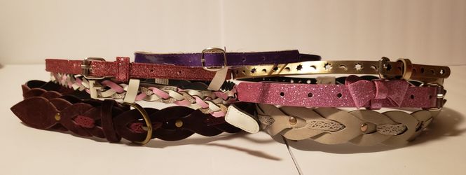 Lot of 7 Girls Belts