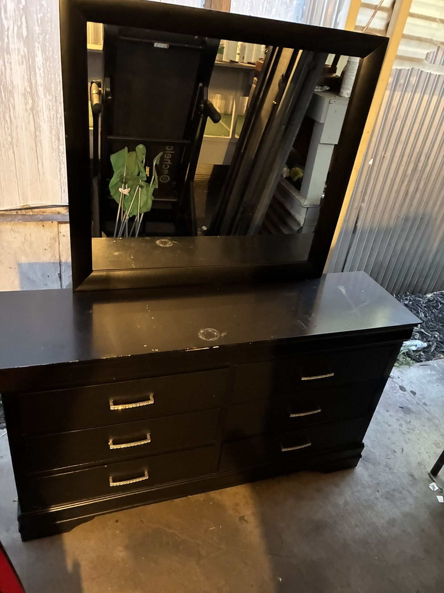 amalia black dresser with mirror
