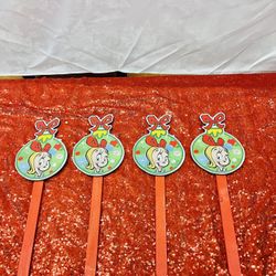 4 NEW CINDY LOU CHRISTMAS STICK Decor $25 Firm 