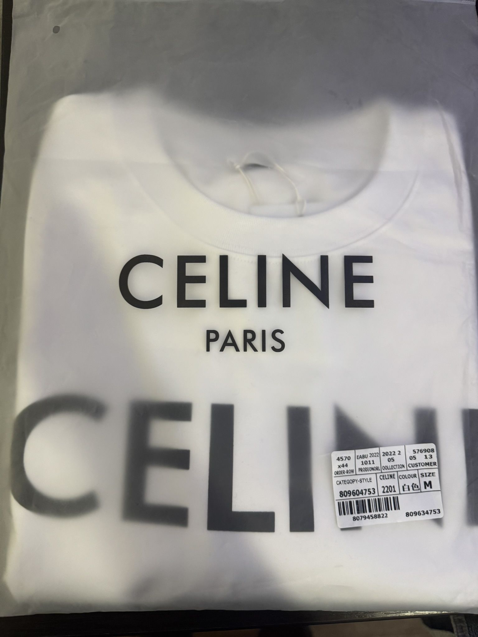 Celine Paris Logo T Shirt – White, Medium
