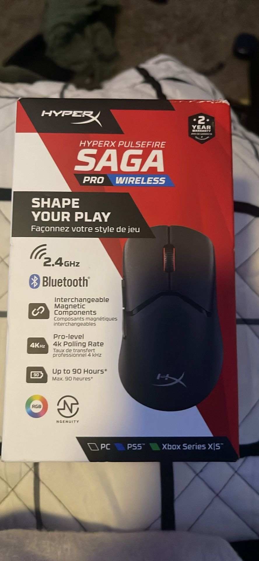 🚀 FOR SALE: HyperX Pulsefire Saga Pro Wireless Gaming Mouse 🚀