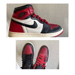 Nike Jordan 1 High “Bred Toe” Size 10 no box. Good condition located in Murray. 