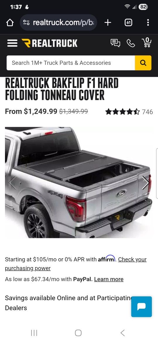 Truck Bed Cover BakFlip F1 Bed Length 67"-68" by 60"-61" wide