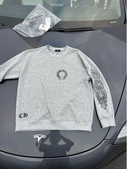Chrome Hearts Grey Floral Horshoe Crewneck