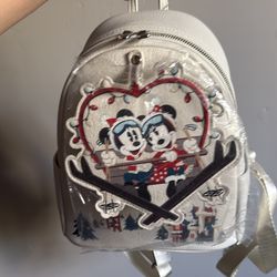 Disney Loungefly Mickey & Minnie Mouse Love Christmas Holiday Mini Backpack
