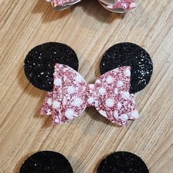 Minnie Mouse Inspired Hair Ribbon Hair Barrettes 3 pieces 
