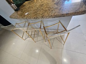 High chairs crystal clear with gold