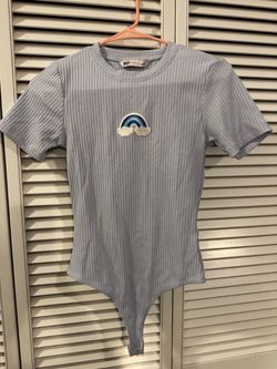 SO Ribbed Rainbow Patch Bodysuit Size M