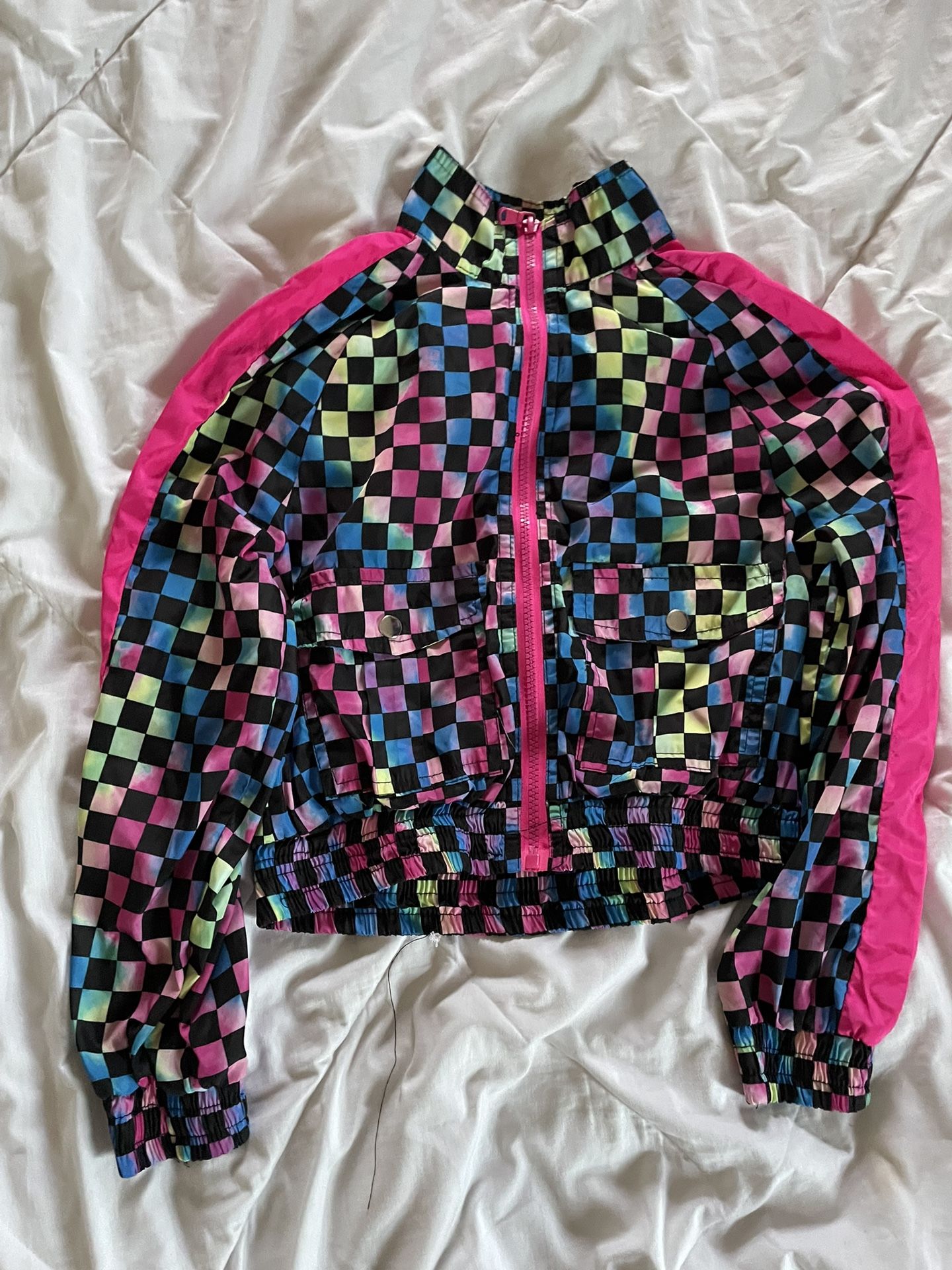 Multicolored Checkered Pattern Jacket