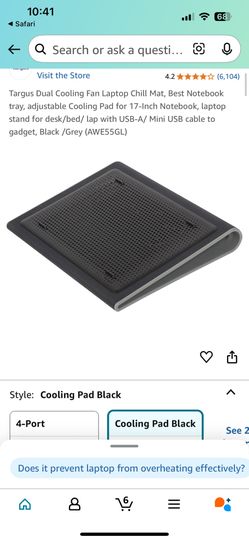 Targus Dual Cooling Fan Laptop Chill Mat