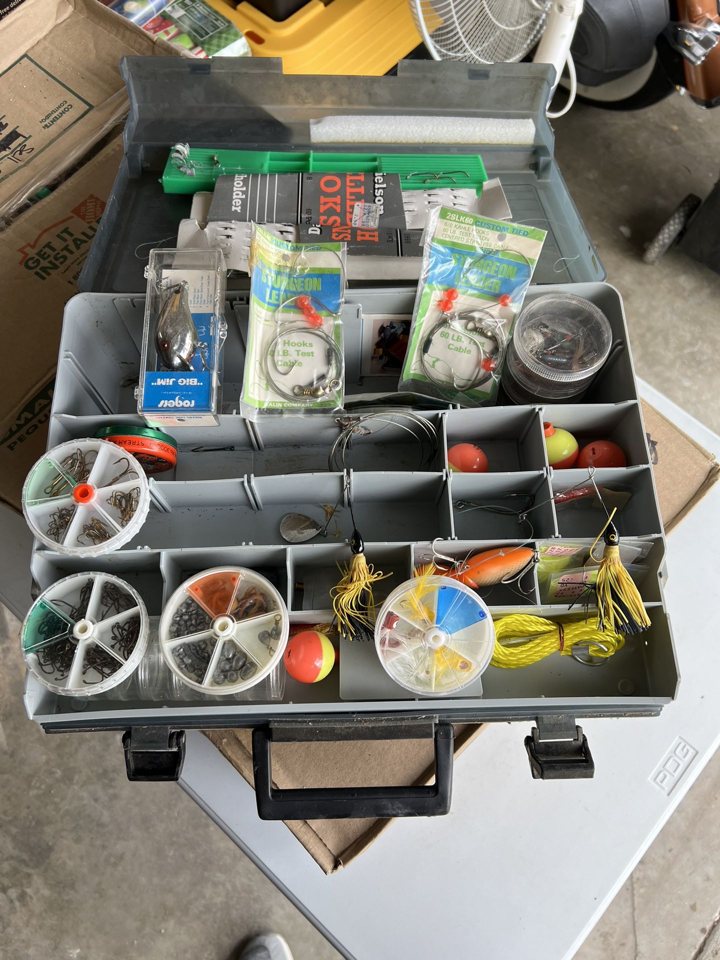 Fishing Gear: Tackle Box, Hooks, Weights, Lures, Etc., A Little Bit Of Everything! 