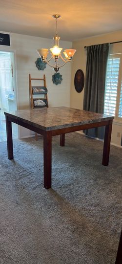 Solid Wood & Granite High Table