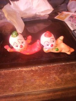 Pair Of Ceramic Clowns