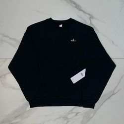 Alo Yoga Accolade Crew Neck Pullover Sweatshirt Black Size Large