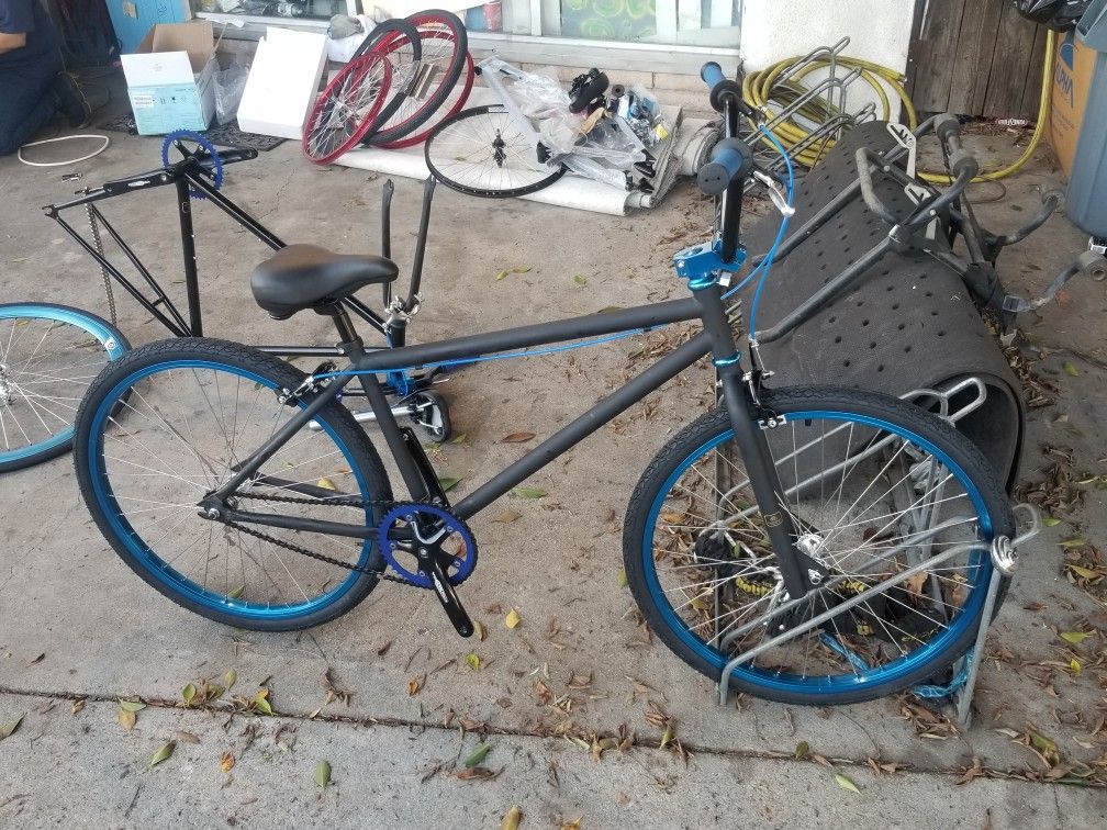 Blue and black chromoly frame and fork 26 in bmx piece