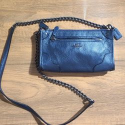 Coach Crossbody Metallic Blue Gray