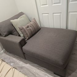Selling Robert Michael LTD Crawford A(Antique) left facing chaise sofa with 2 pillows.