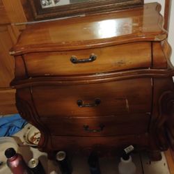 Antique Dresser With Long Mirror
