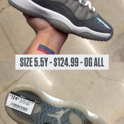 AIR JORDAN 11 RETRO GS COOL GREY 2021 SIZE 5.5Y