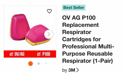 3M Pink Disposable P100 Multi-Purpose Cartridge/Filter 2 -Pack