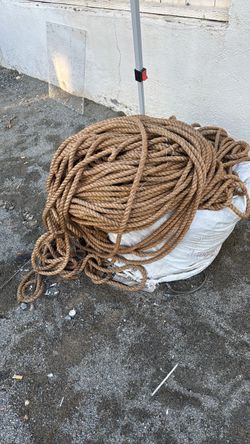 Large Coil of Natural Fiber Rope