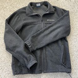 Men's Columbia Fleece Jacket, Grey, Size M