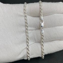 3mm 18” Sterling Silver Rope Chain